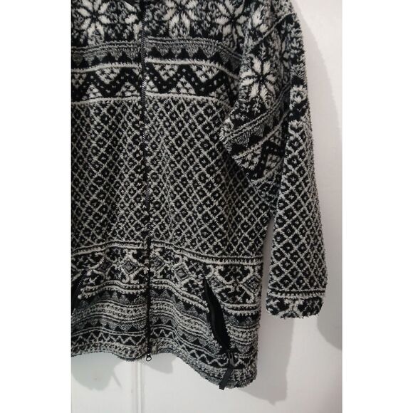 Vintage Helly Hansen fleece Sweater womens small Jacket Fairisle Full Zip front - Picture 3 of 6